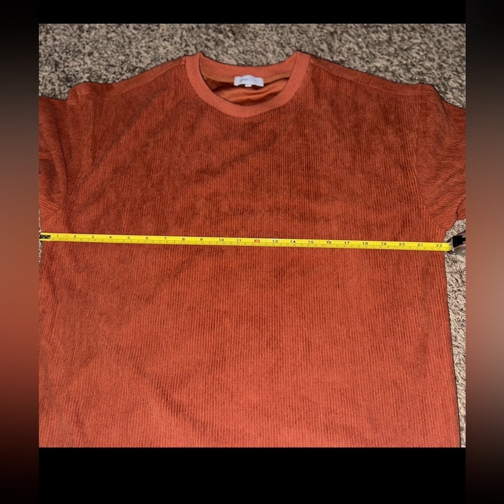 Rust Orange Corded Pullover - Picture 2 of 3